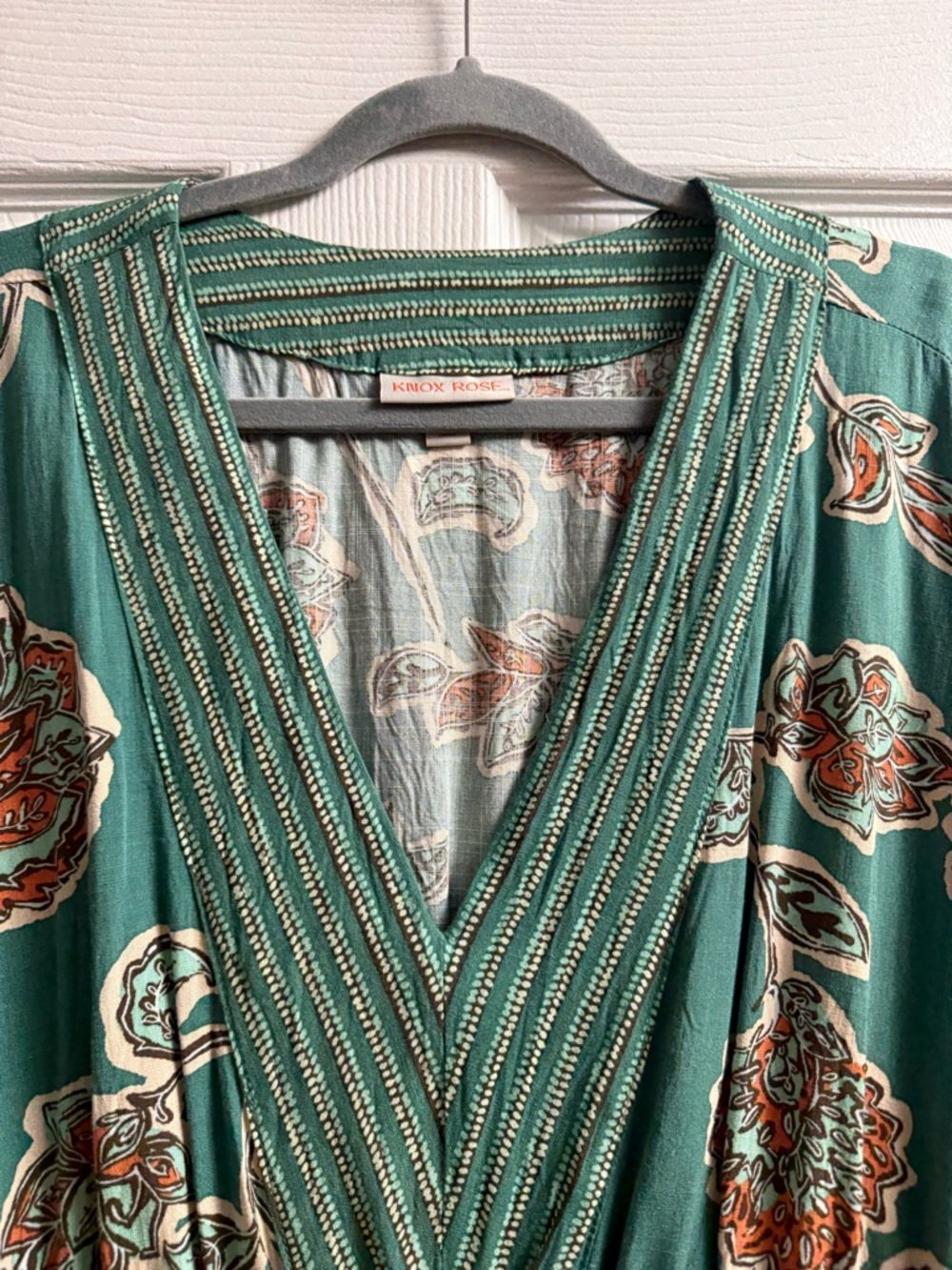 Knox Rose Teal Floral V-Neck Maxi Dress - Picture 4 of 12
